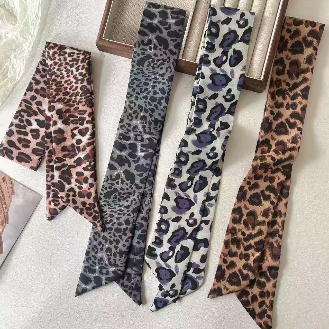 Wholesale Leopard print  Silk f 90* 6cm Large Square Scarf