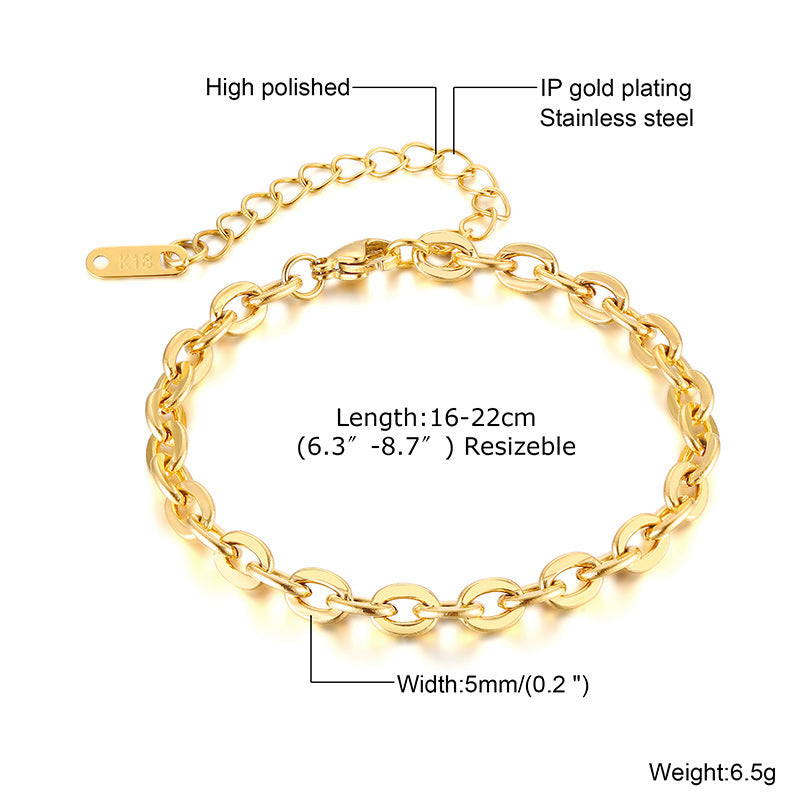 Wholesale Stainless Steel Gold Stacked Bead Bracelet