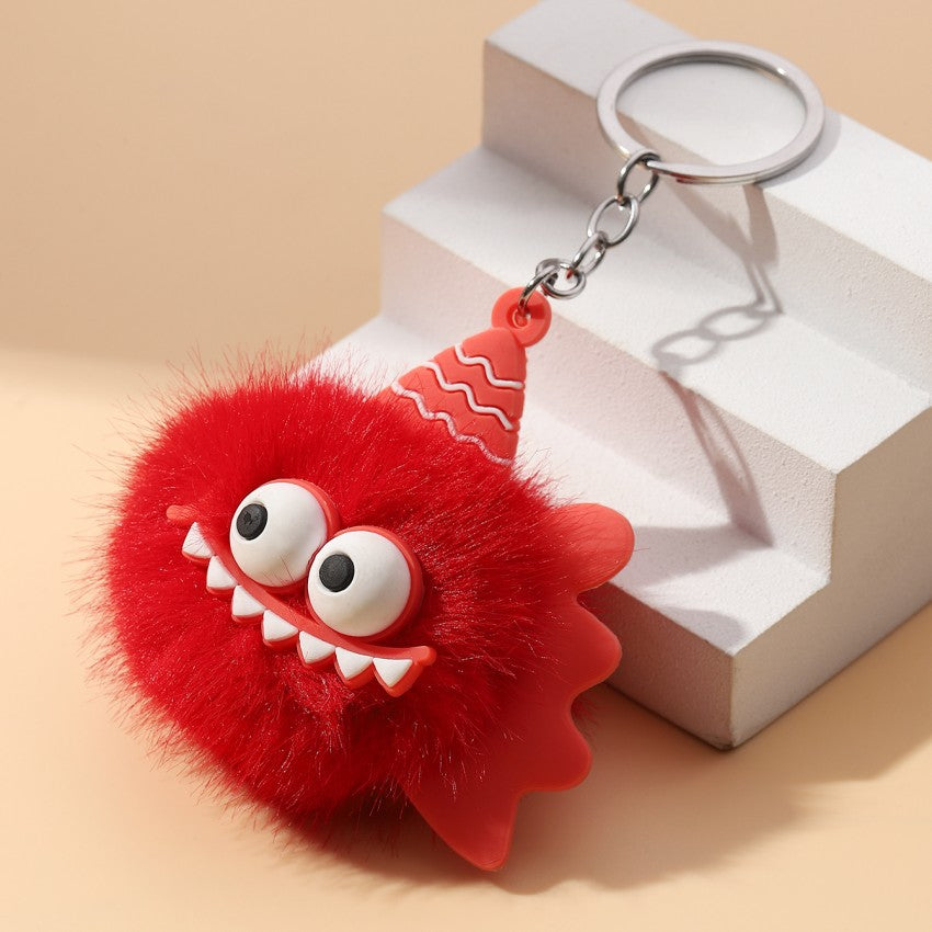 Wholesale Plush Monster Cute Fur Ball Keychains Pom Pom ACC-KC-RongR054
