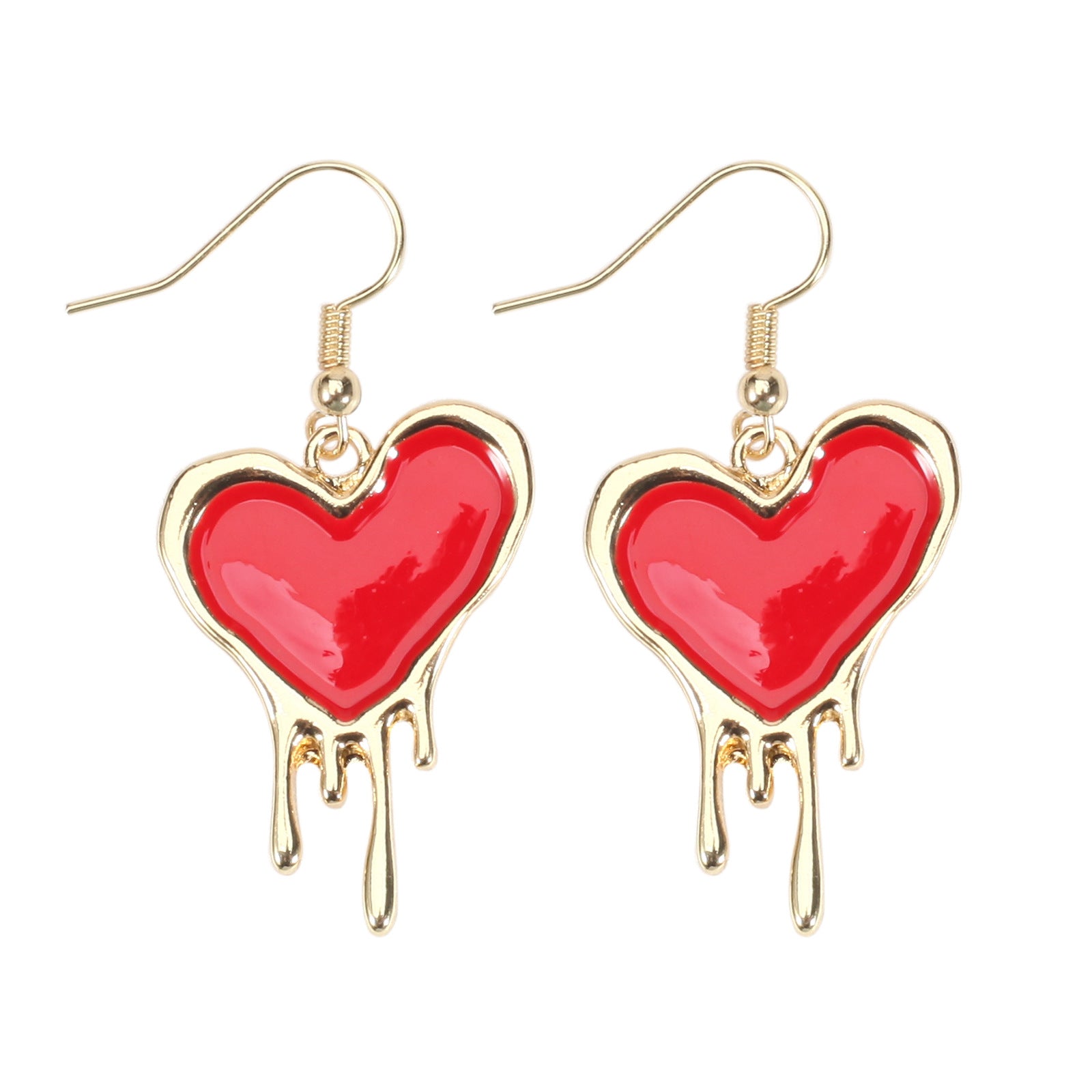 Wholesale Valentine' s Day Red Love Rhinestone  Earrings