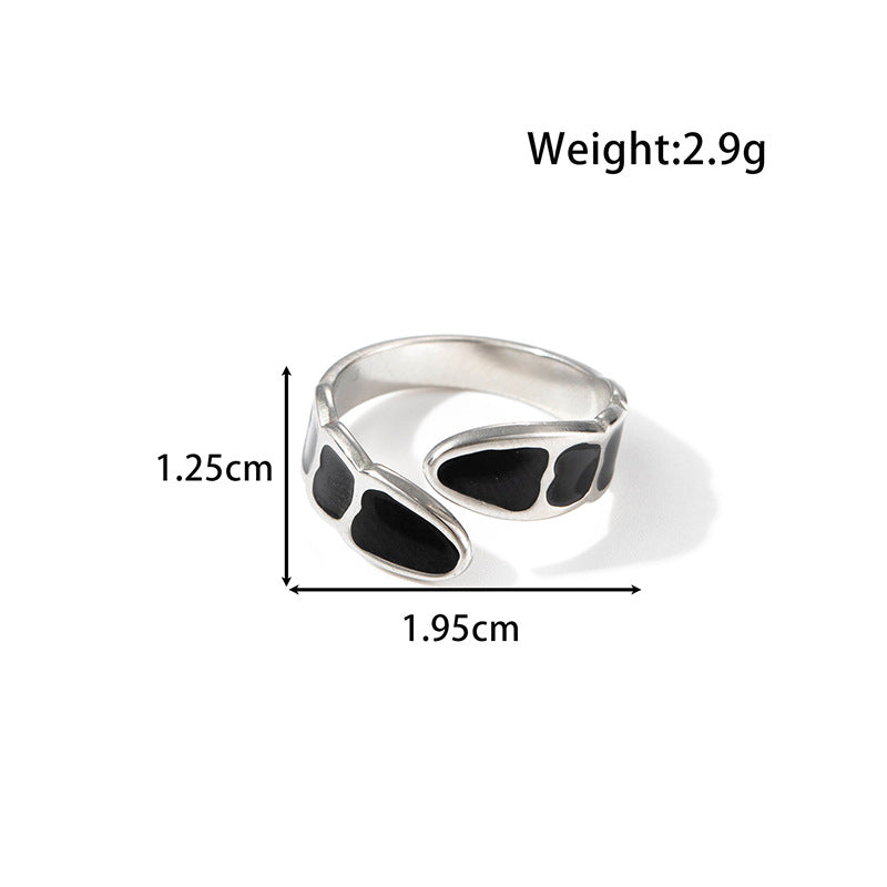 Wholesale Titanium Steel All-match Cross Oil Dropping Opening Adjustable Ring