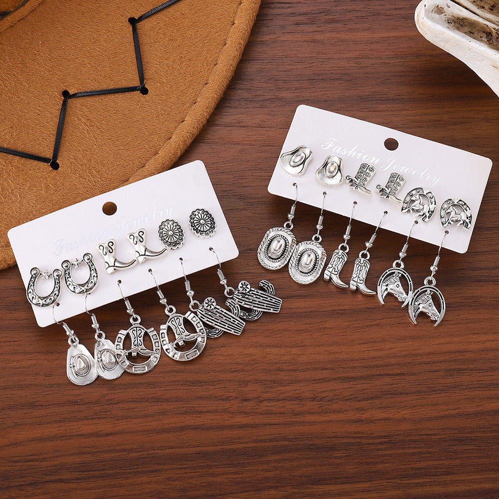 Wholesale Western cowboy earrings set