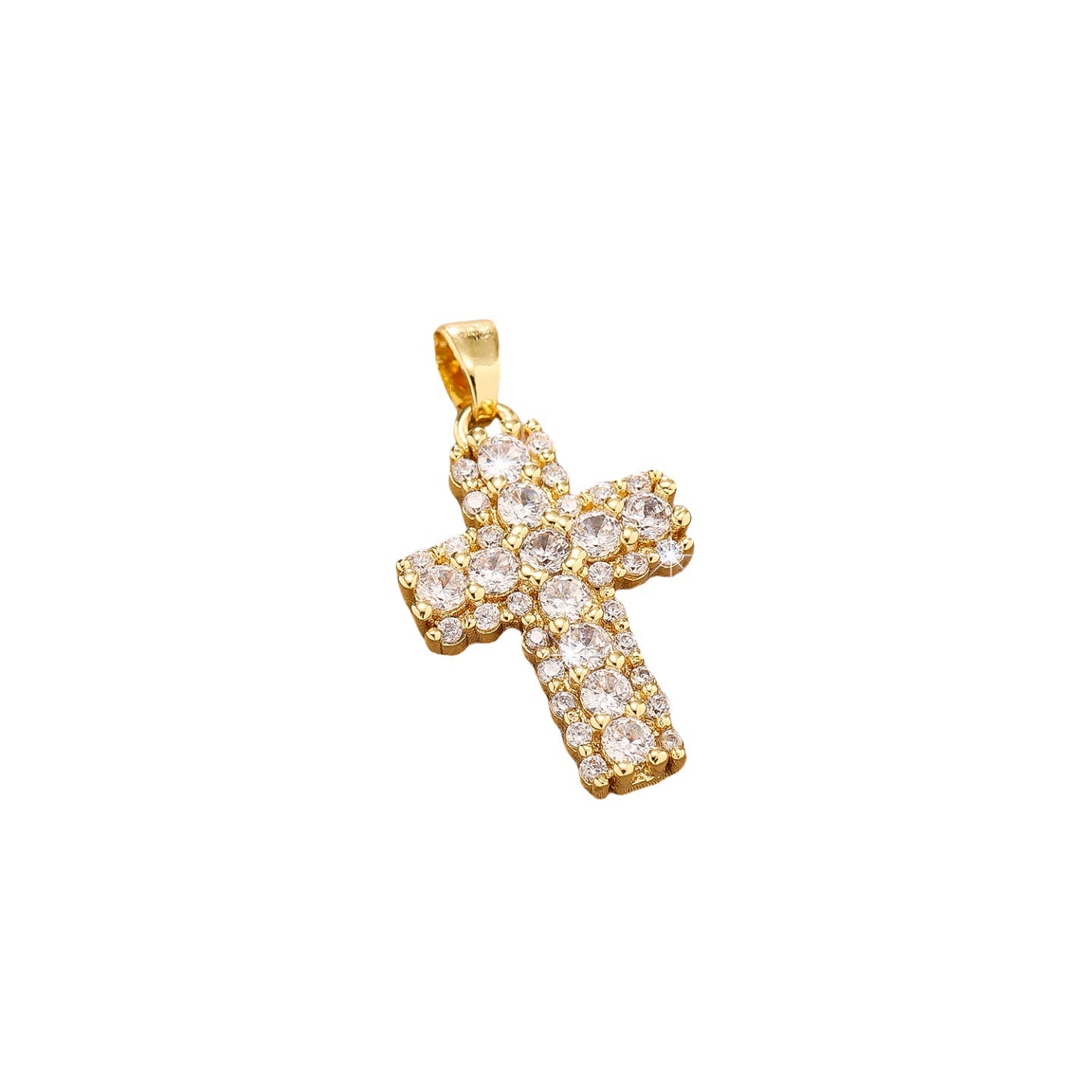 Wholesale Cross Pendant Necklace with Zircon Accent Trendy Jewelry Boutique Resale