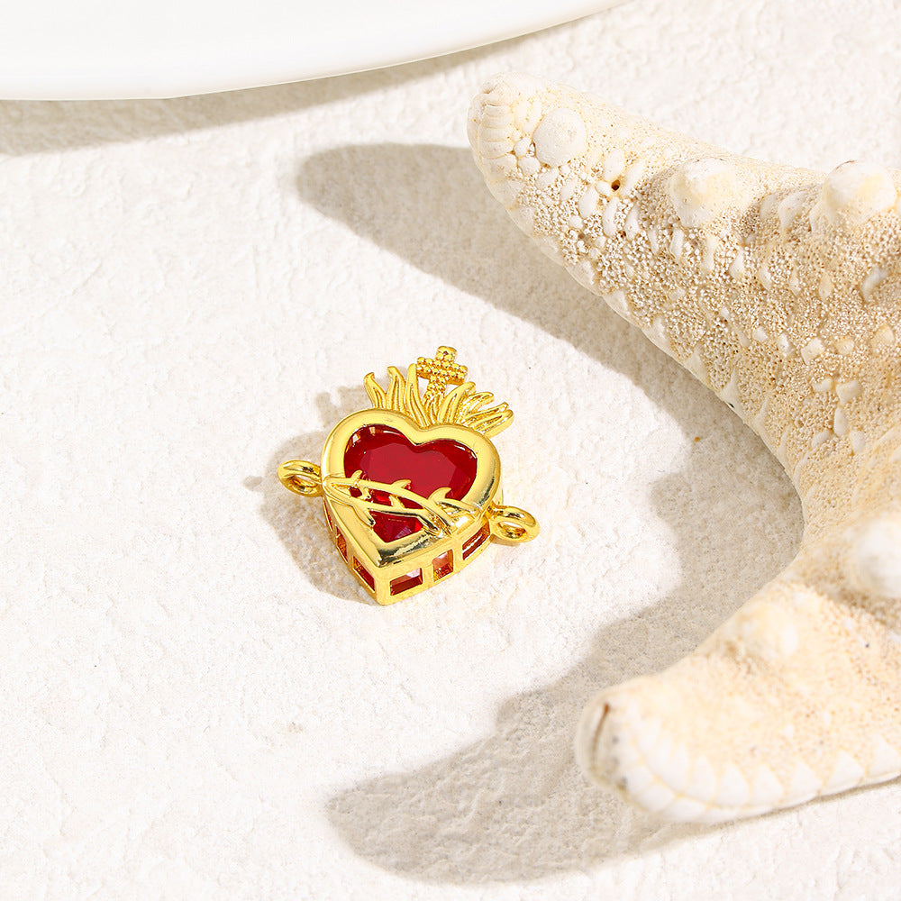 Wholesale  Red Crown Heart Double-Hole Adjustable Bracelet