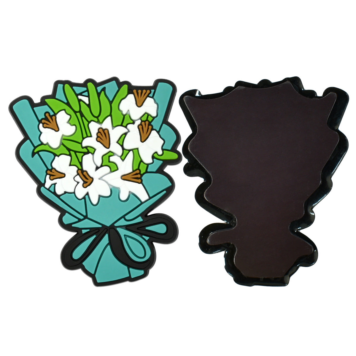 Wholesale  Random 100pcs  floral bouquet series PVC Soft Rubber Shoe Buckle Decoration