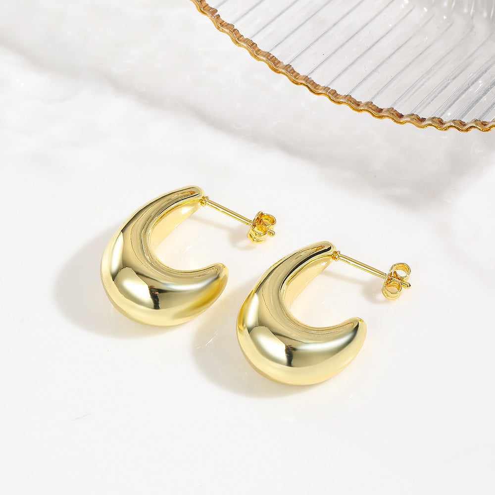 Wholesale  plating 18k hollow  C type earrings