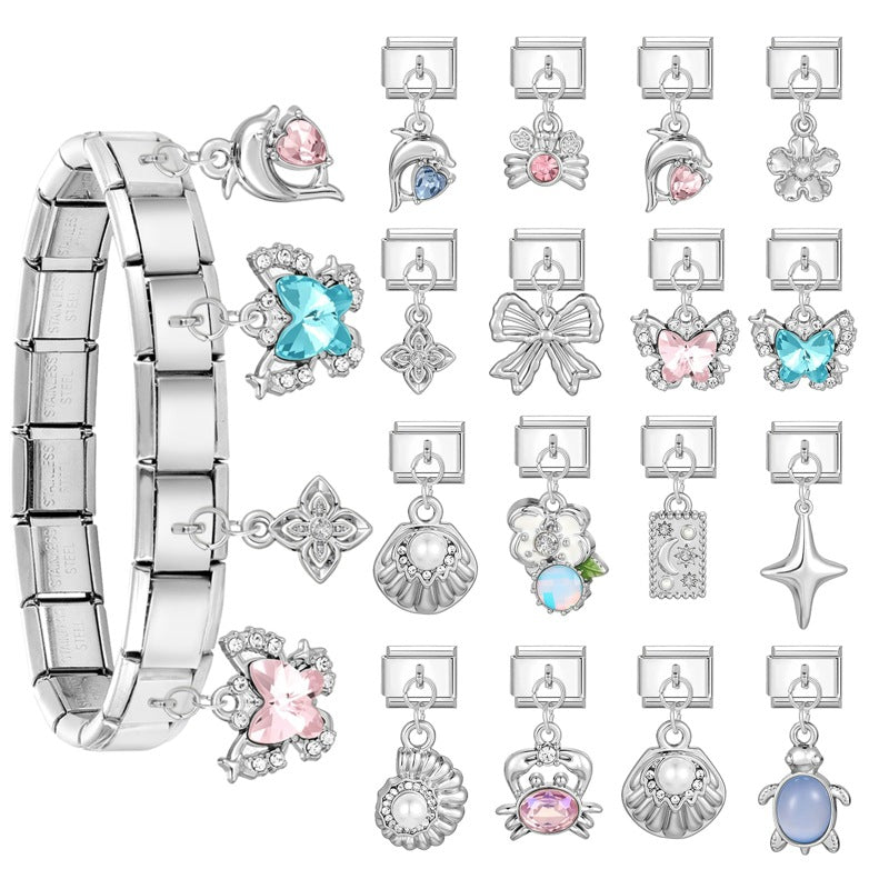 Wholesale Stainless Steel Electroplated DIY Jewelry Set - Fresh Ocean Italian Style for Boutique Resale