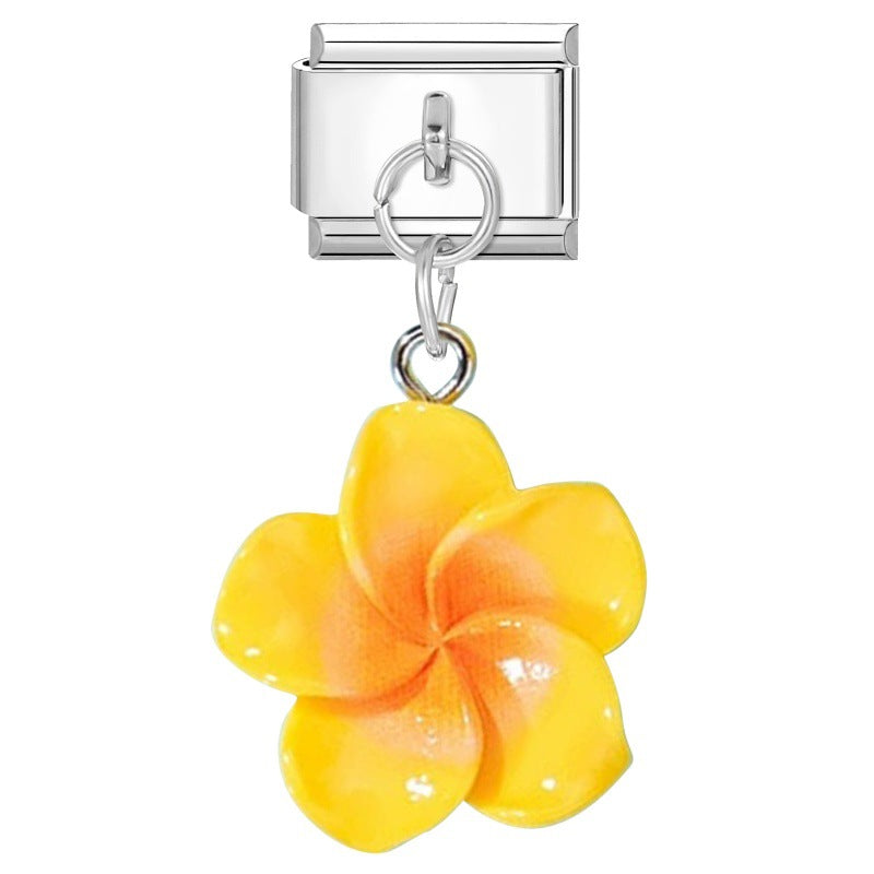 Wholesale 9mm Italian Charm Starter Bracelets DIY flower Single Section Creative Stainless Steel Composable Bracelet