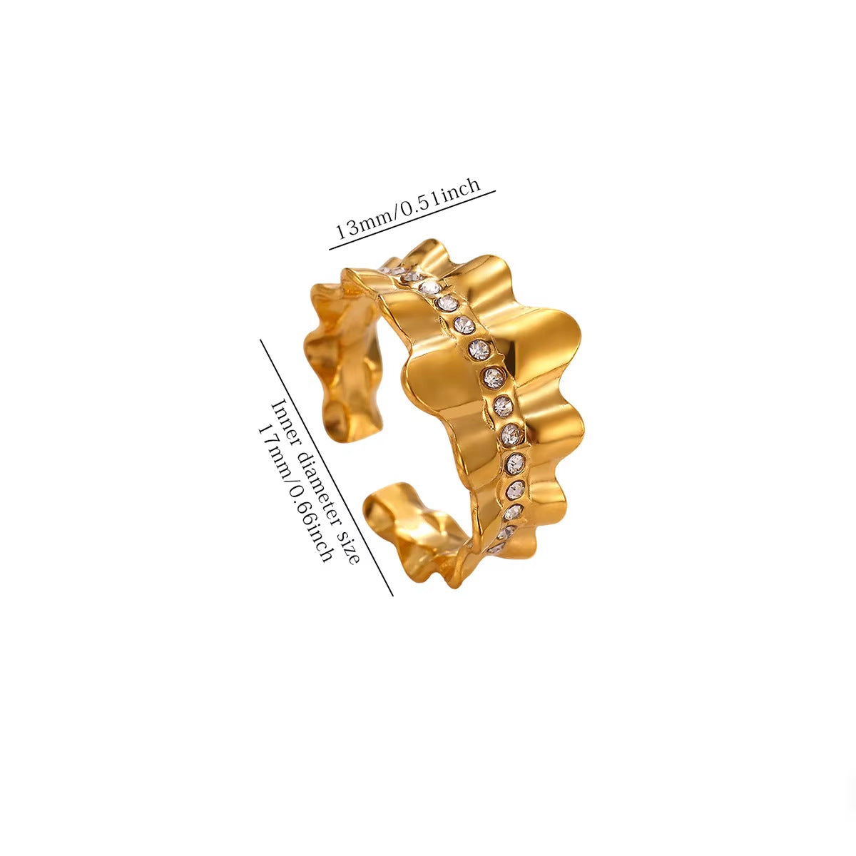 Wholesale Cross-border Light Luxury Retro Style Green Zircon Open Ring 18K Gold Plated Emerald High-grade Finger Ring Jewelry