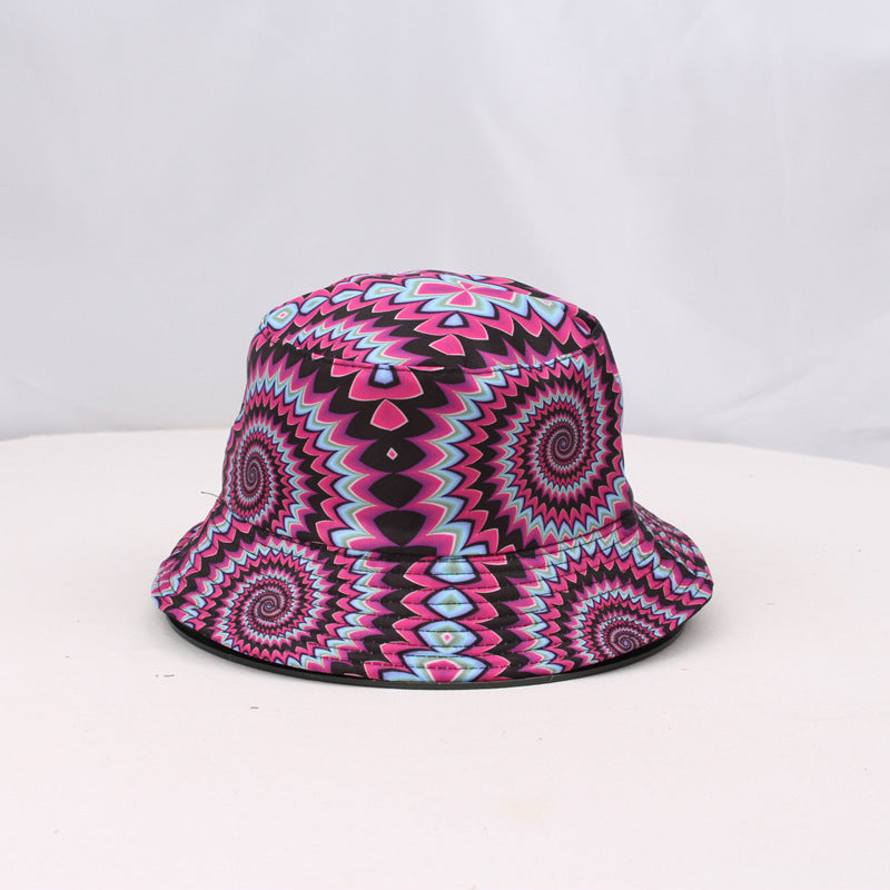 Wholesale  printed double-sided fisherman hat personalized ethnic hat