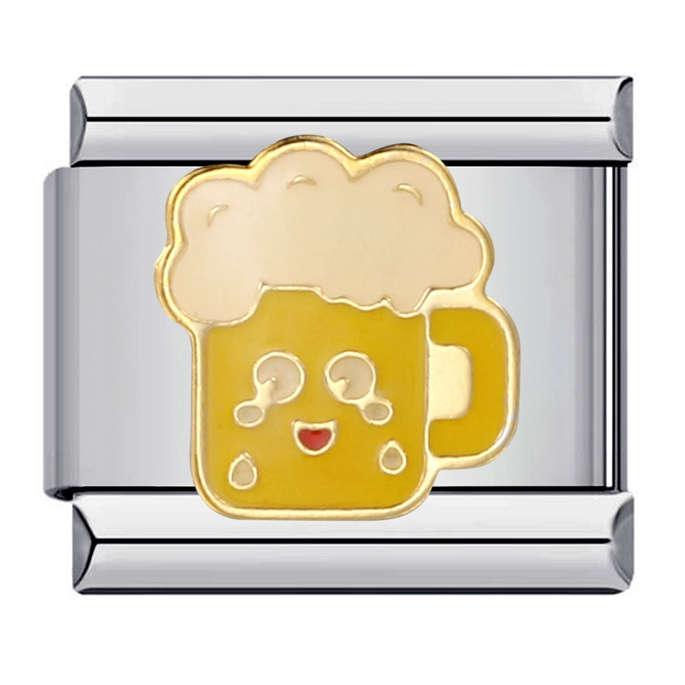 Wholesale Italian Charm Bracelet 9mm DIY Splicing Removable Beverage Series Stainless Steel Composable Bracelet