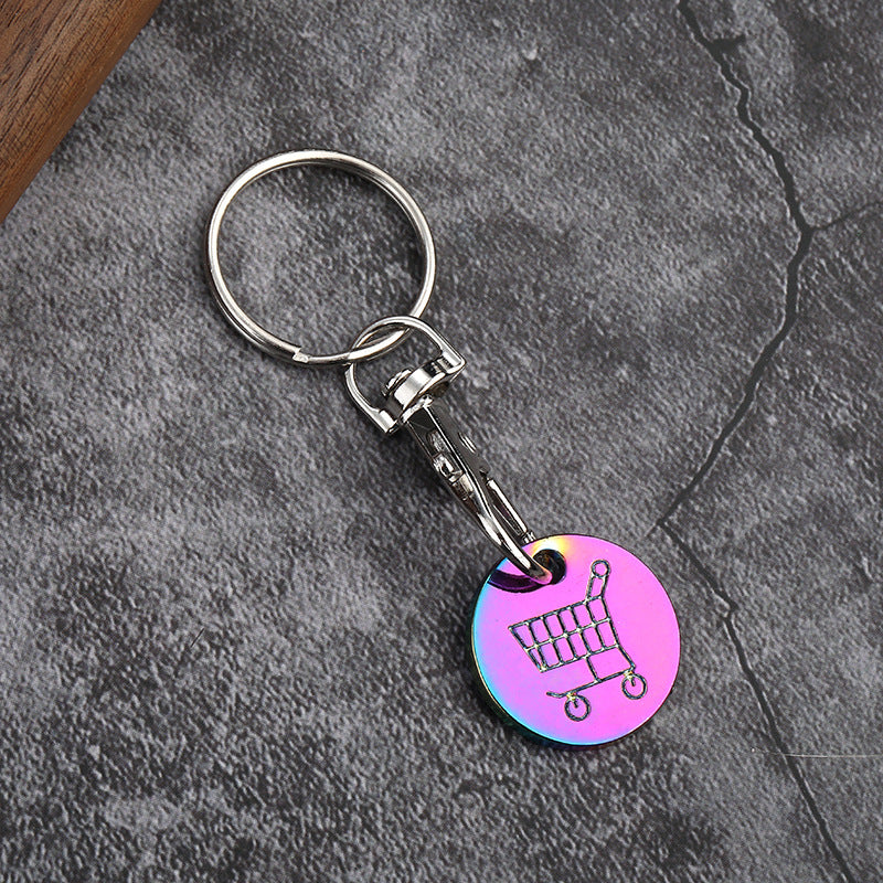 Wholesale Supermarket Shopping Cart Metal Keychains ACC-KC-YuJia007