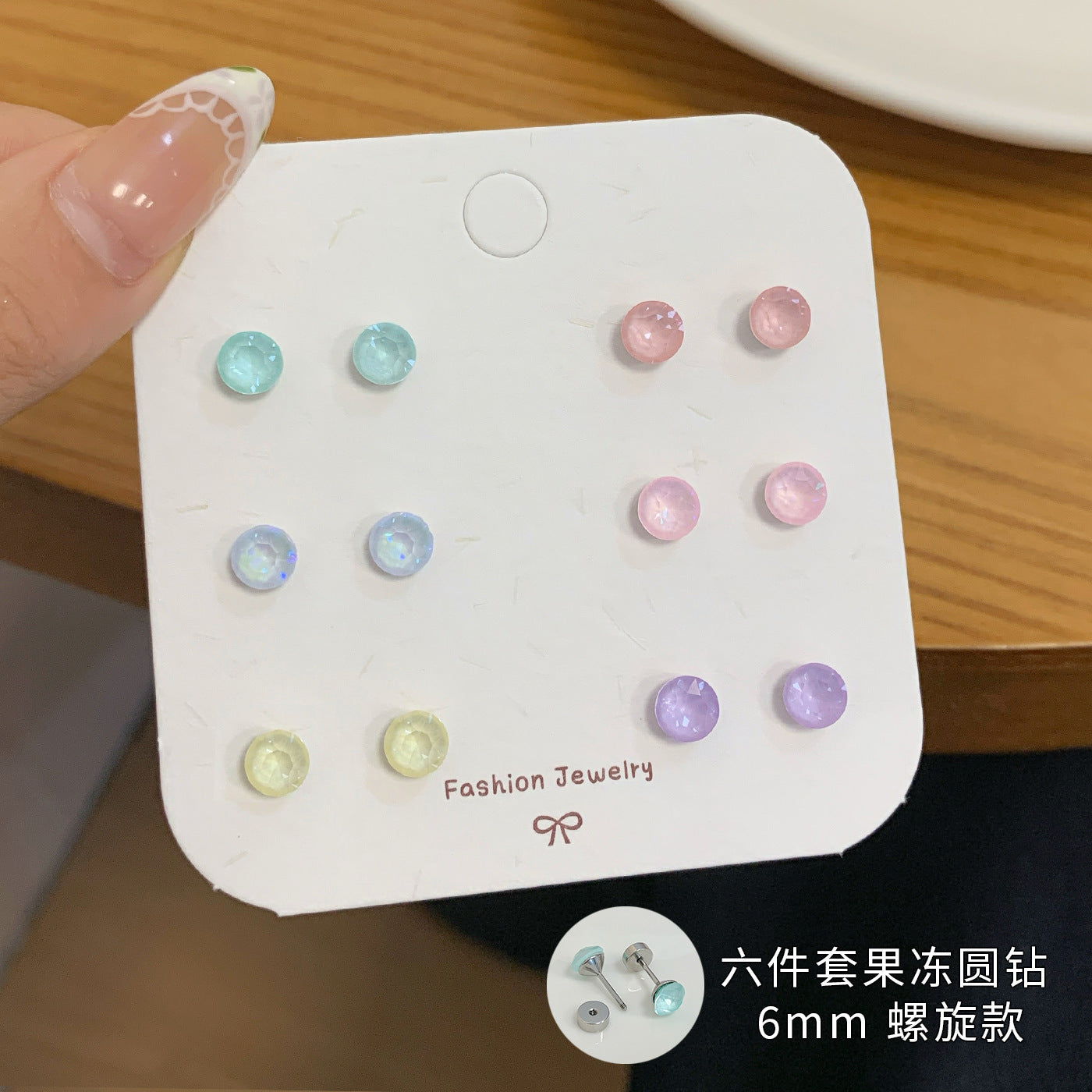 Wholesale Eight-Sided Rose  Earrings