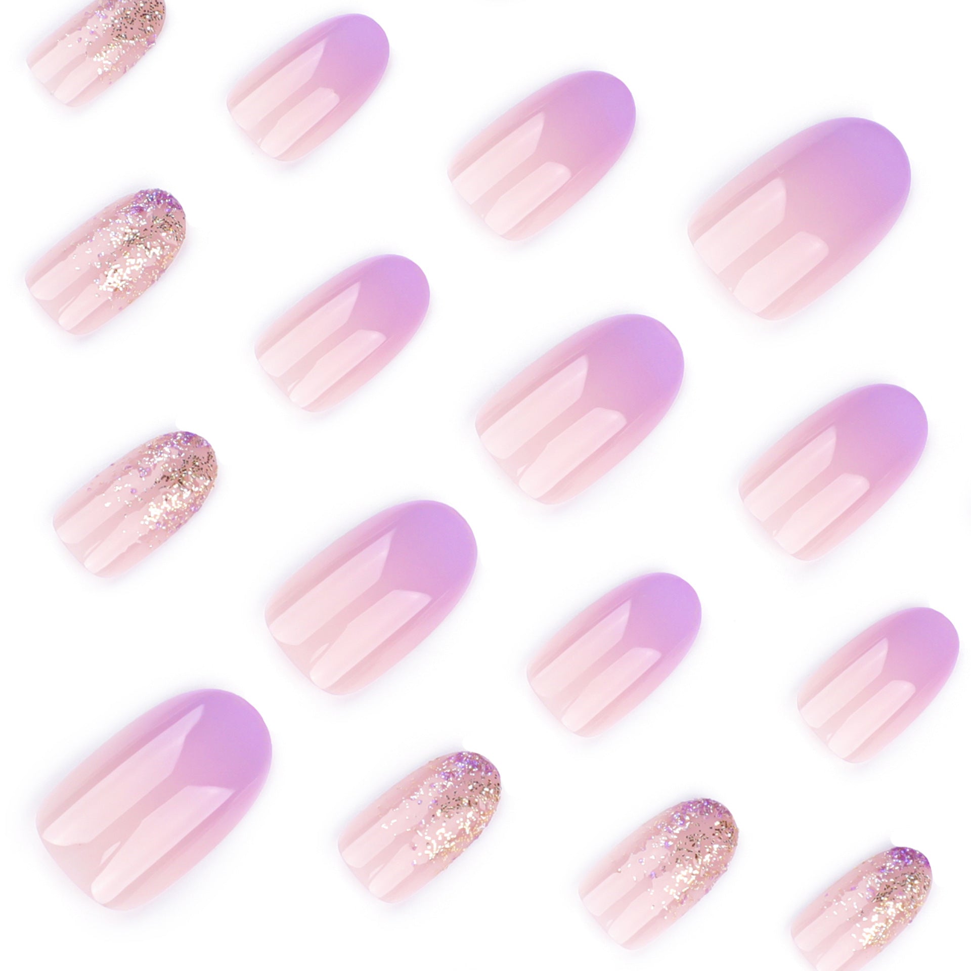 Wholesale 24 Pieces/box Purple Gradient Nails Kits Nail Stickers