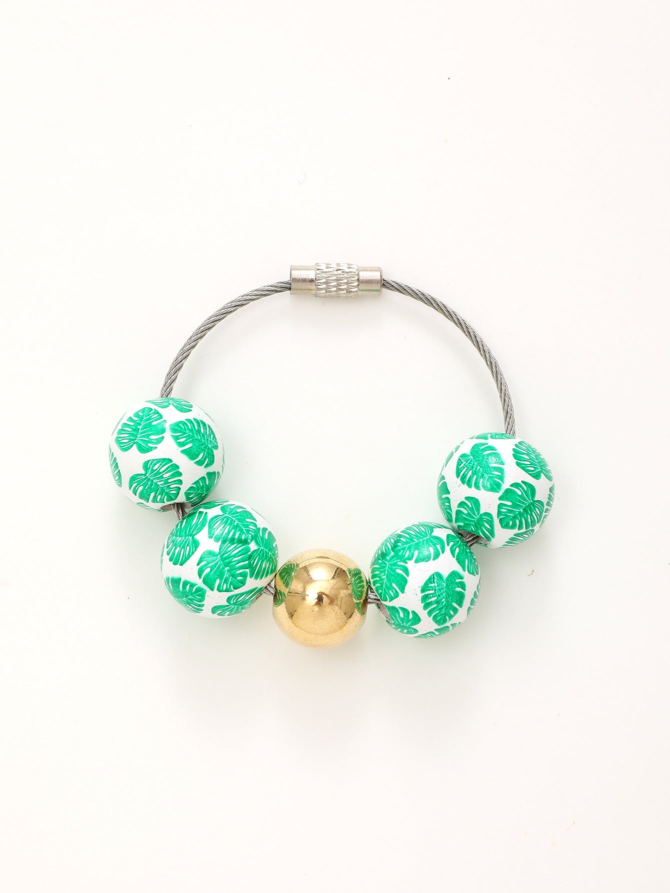 Wholesale Watermelon Flamingo Printed Wooden Beads Beaded Keychain ACC-KC-YTian025