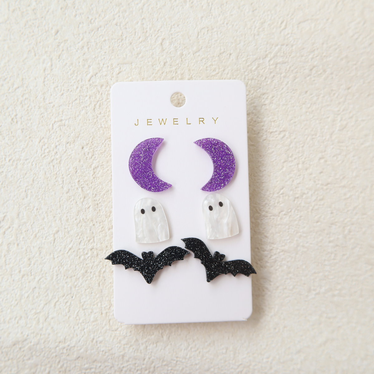 Wholesale Acrylic  Cartoon Ghost Bat Earring Set Cute Jewelry Accessory for Women