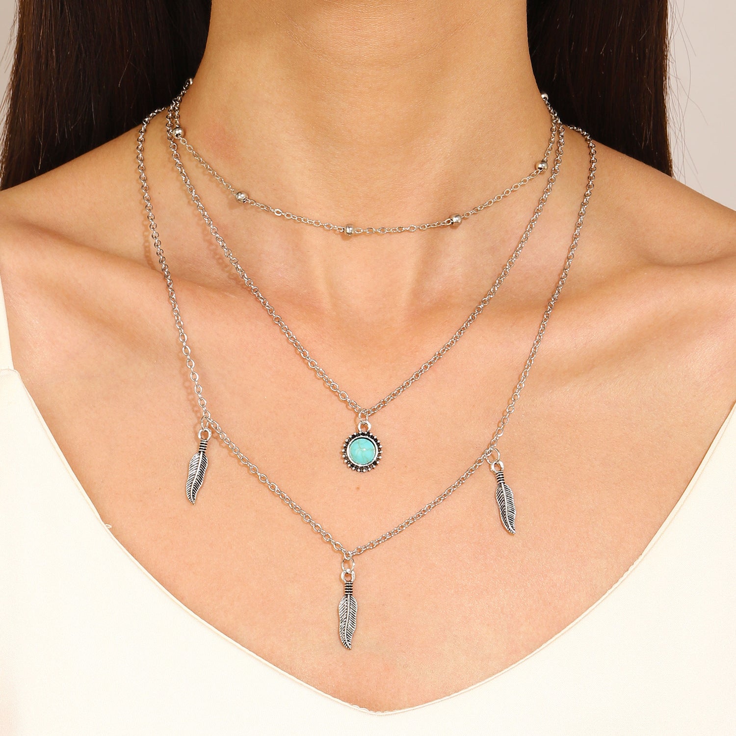 Wholesale Bohemian Turquoise Pendant Necklace - Alloy Electroplated Retro Snail Heart Charm,  Fashion Accessory