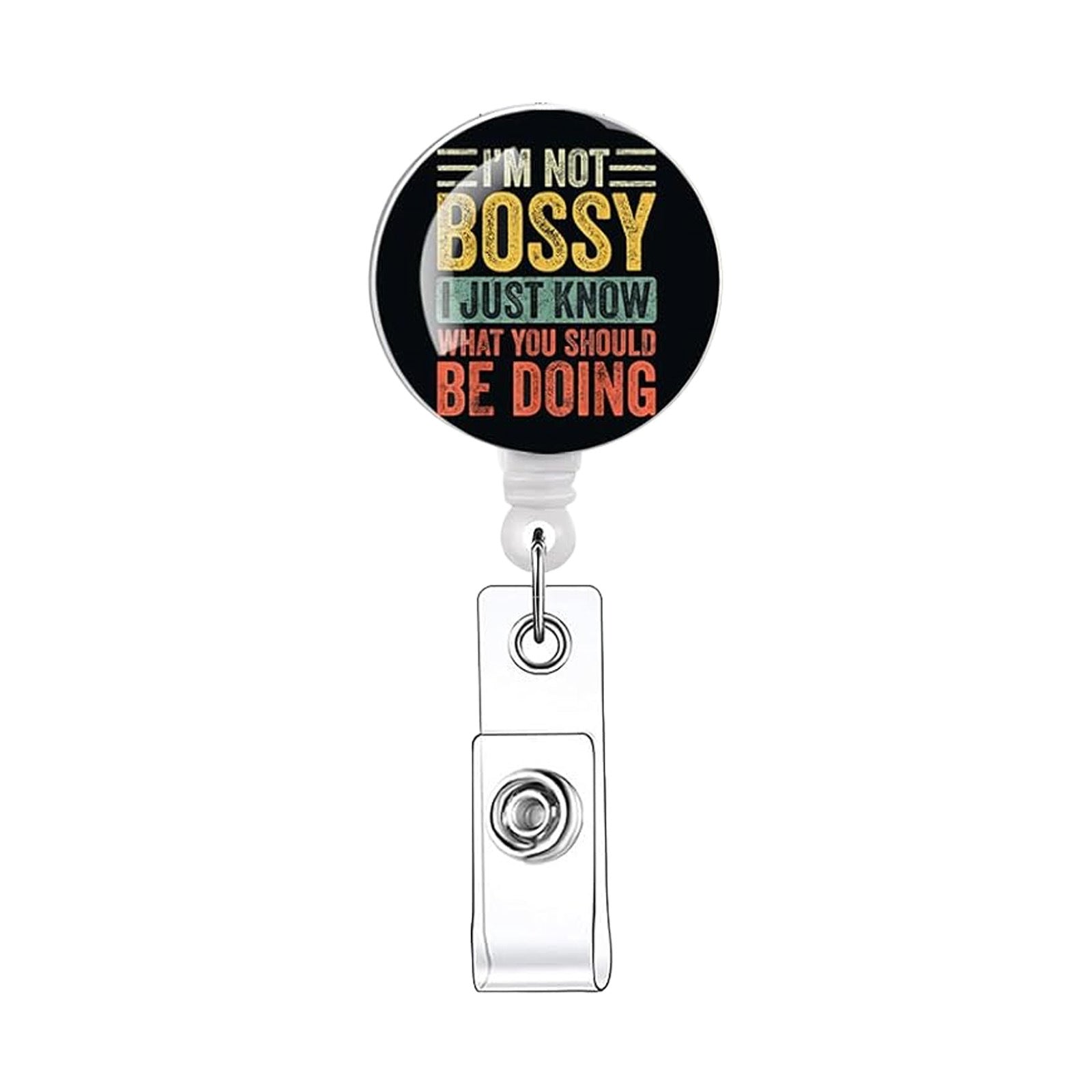 Wholesale Acrylic Retractable Badge Holder with English Quote for Everyday Office Use