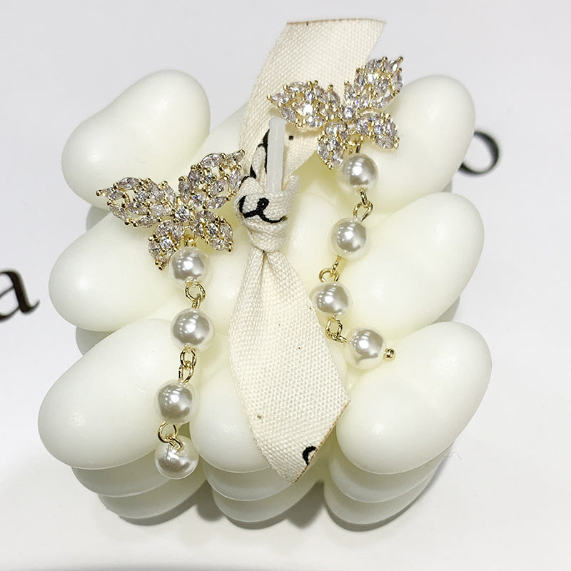 Wholesale S925 silver pin  butterfly earrings