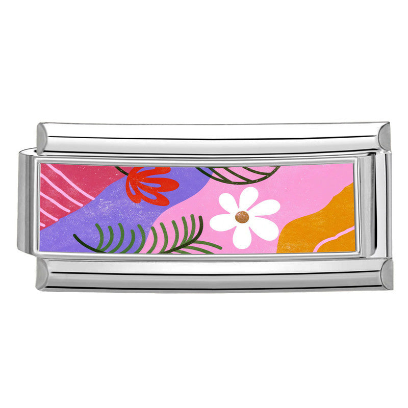 Wholesale 9mm Italian Charm Starter Bracelets DIY Flower Long Bracelet Stainless Steel Composable Bracelet