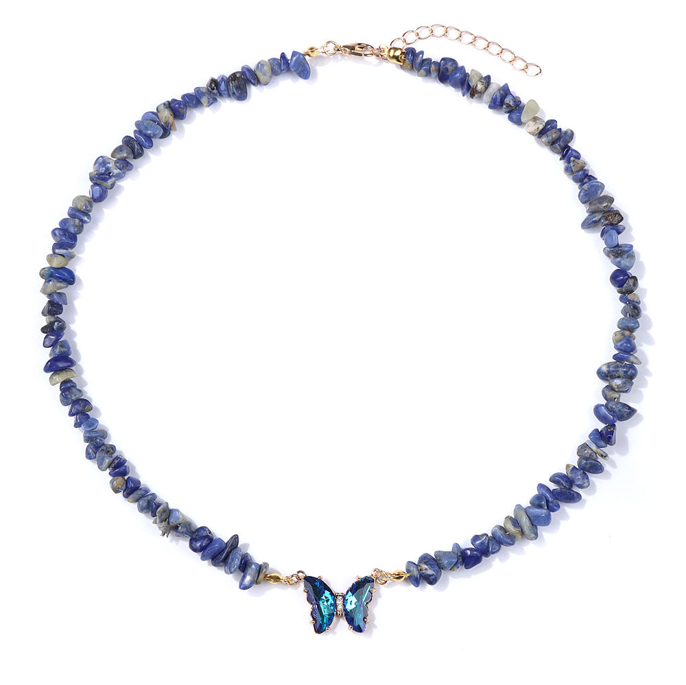 Wholesale Agate Bead Necklace with Artificial Crystal Pendant,  Geometric Handmade Jewelry Accessory for Women Everyday Wear