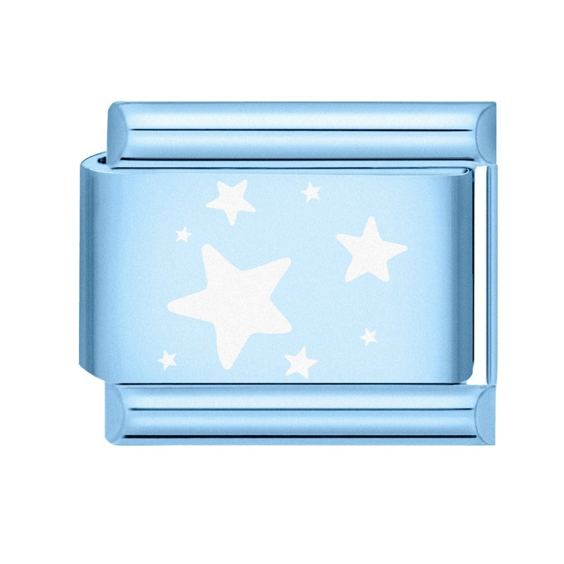 Wholesale 9mm Italian Charm Starter Bracelets DIY square Single Section Creative Stainless Steel Composable Bracelet