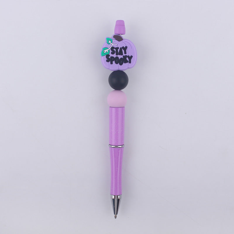 Wholesale  Halloween Pumpkin spider silicone  beaded pen