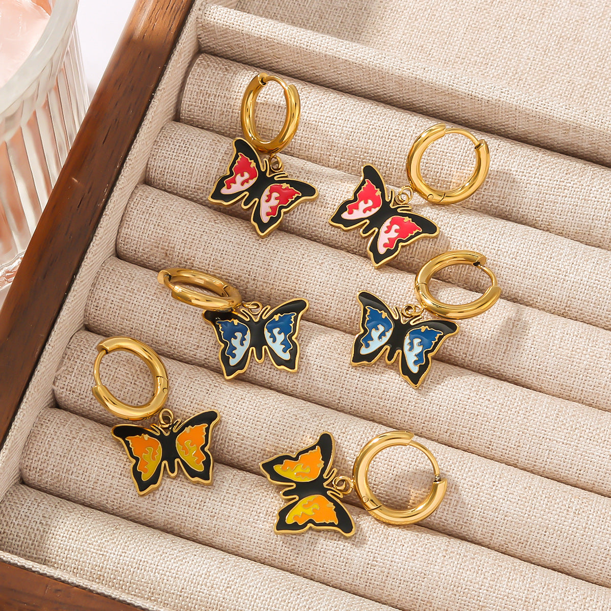 Wholesale  Stainless Steel Butterfly Ear Ring  Earrings
