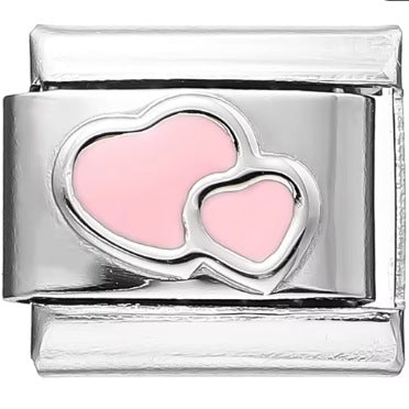 Wholesale Double Heart Gemstone Bracelet,  Stainless Steel Splicing Jewelry Accessory,  Chic Gift for Everyday Wear