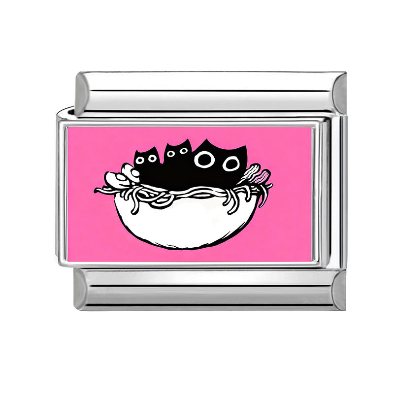 Wholesale Land Animal Italian Charms DIY pets Single Section Creative Stainless Steel Composable Bracelet