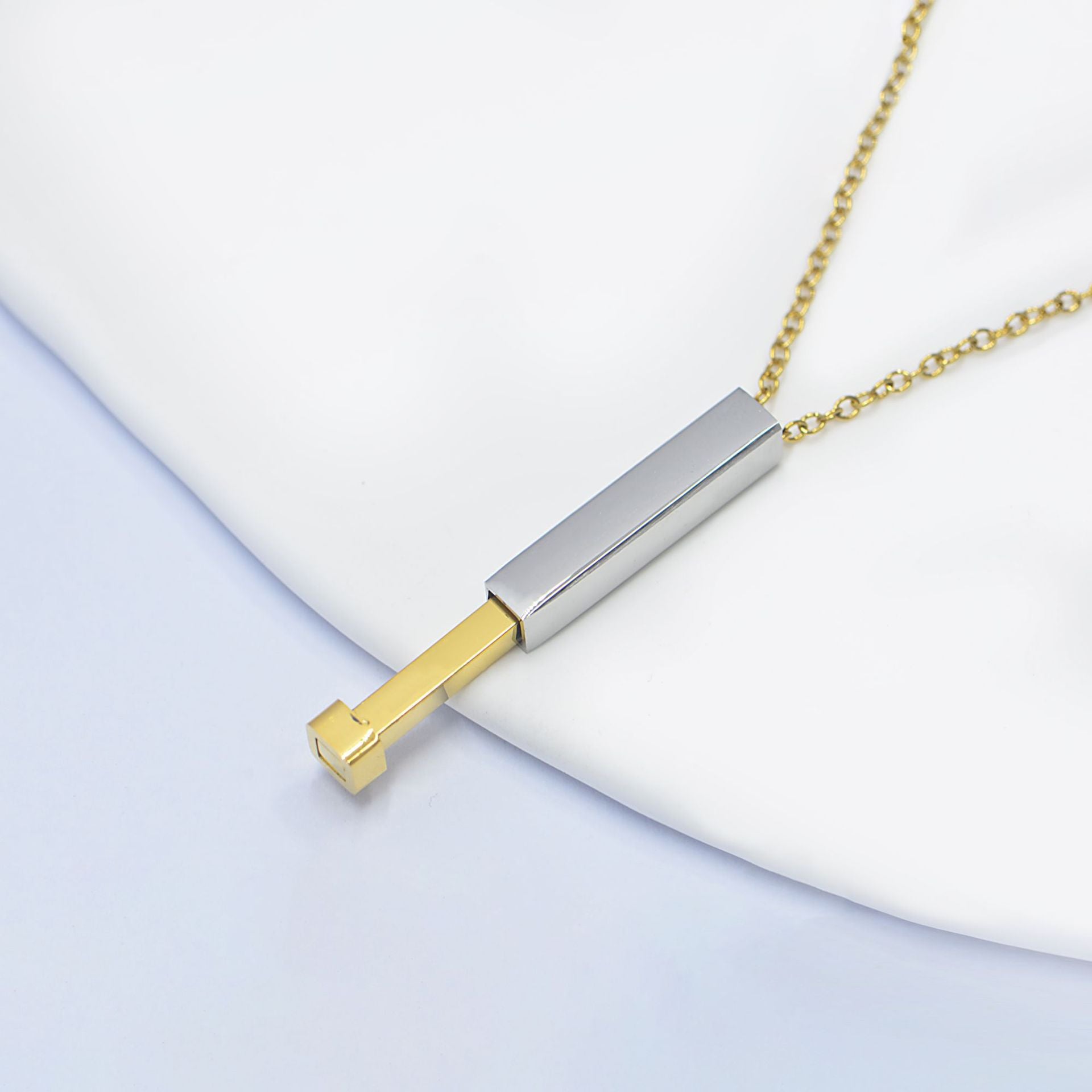 Wholesale Stainless Steel Necklace Double-layer Stereo Rod Necklace