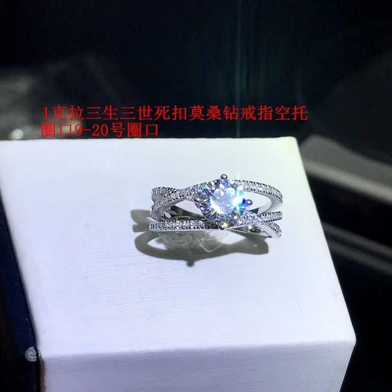 Wholesale Seiko Closed 1 karat  Mosan Diamond Ring