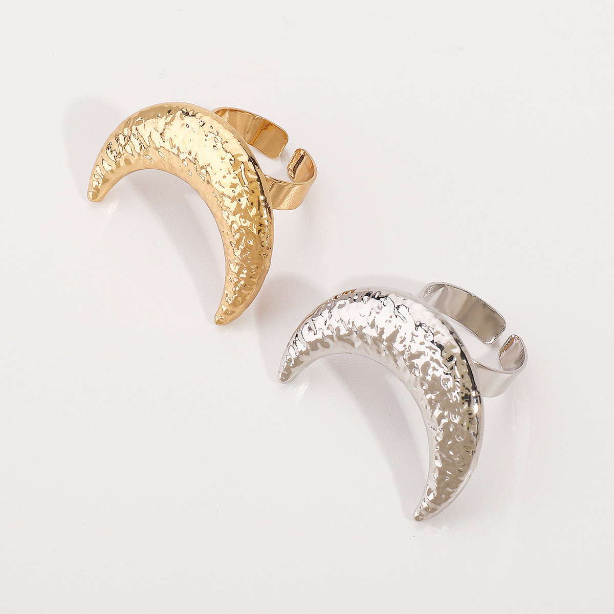 Anello in metallo stile Ins personalizzato all'ingrosso Anello di apertura con trama lunare popolare esagerata retrò