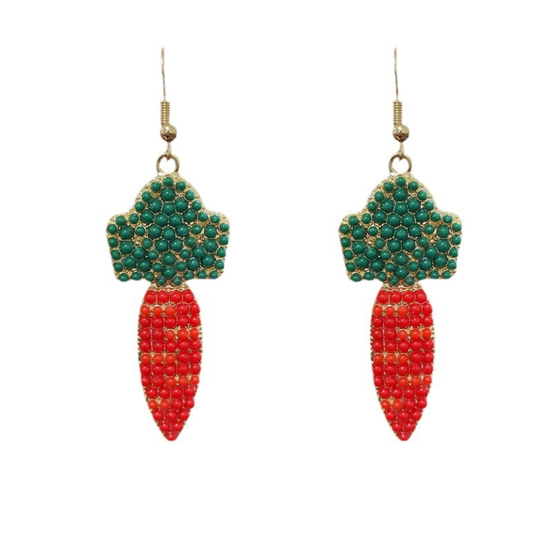 Wholesale Easter Beaded Carrot Earrings