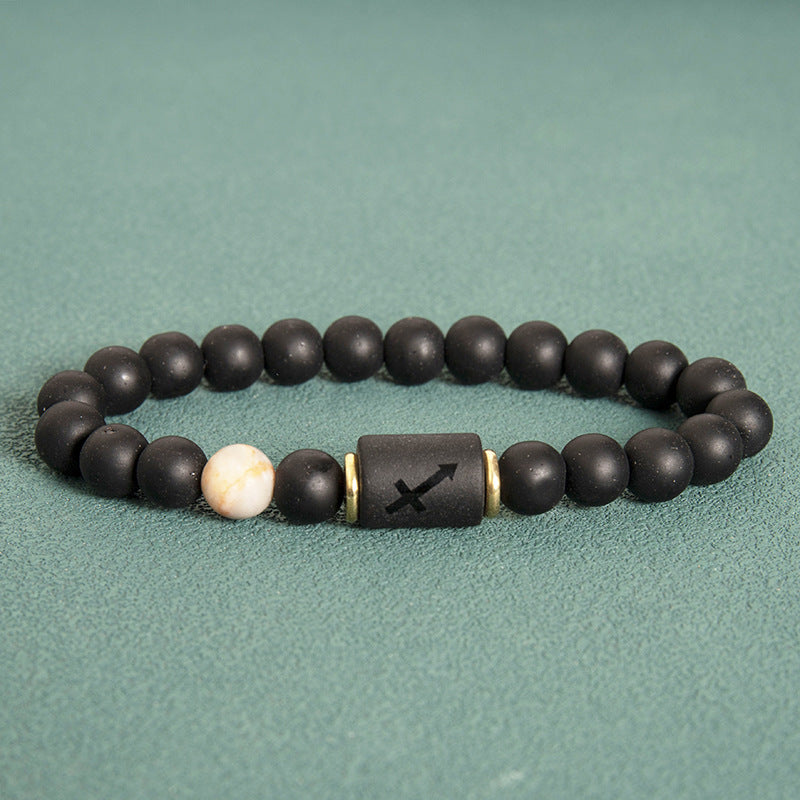 Wholesale 2pcs Zodiac Obsidian Natural Tiger Eye Stone Men's Beaded Bracelets ACC-BT-Xinc001