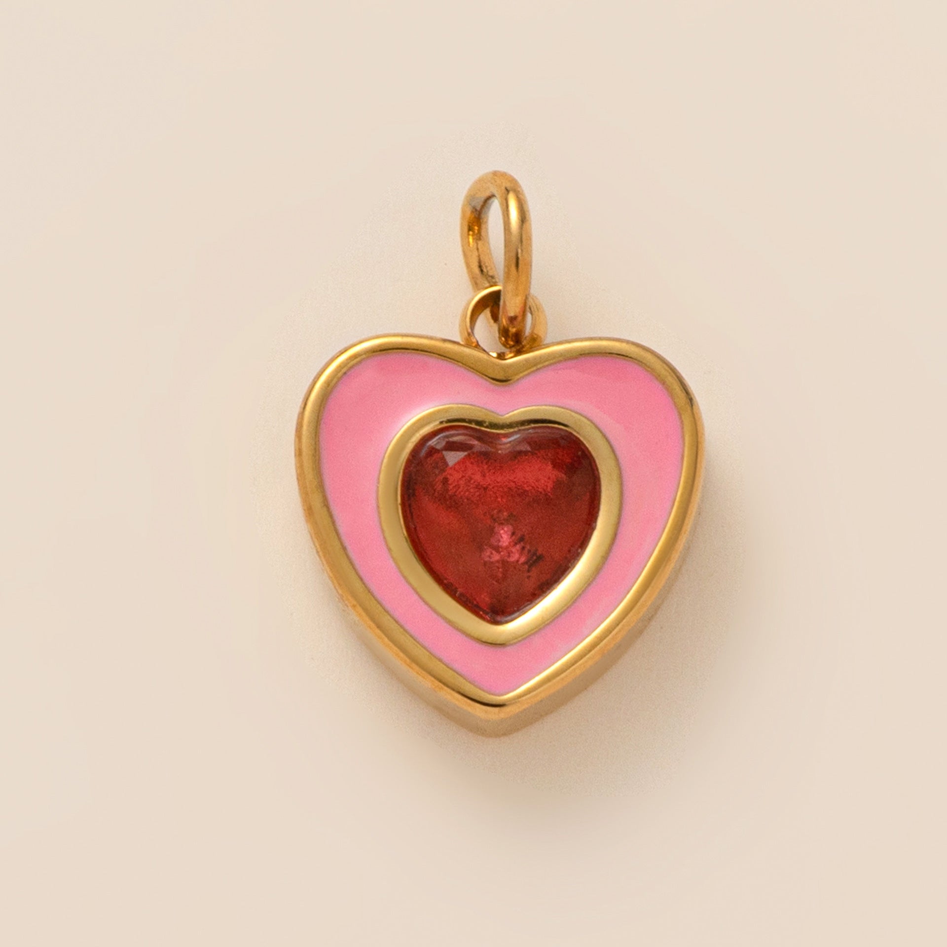 Wholesale Stainless steel electroplated 18K gold December crystal pendant