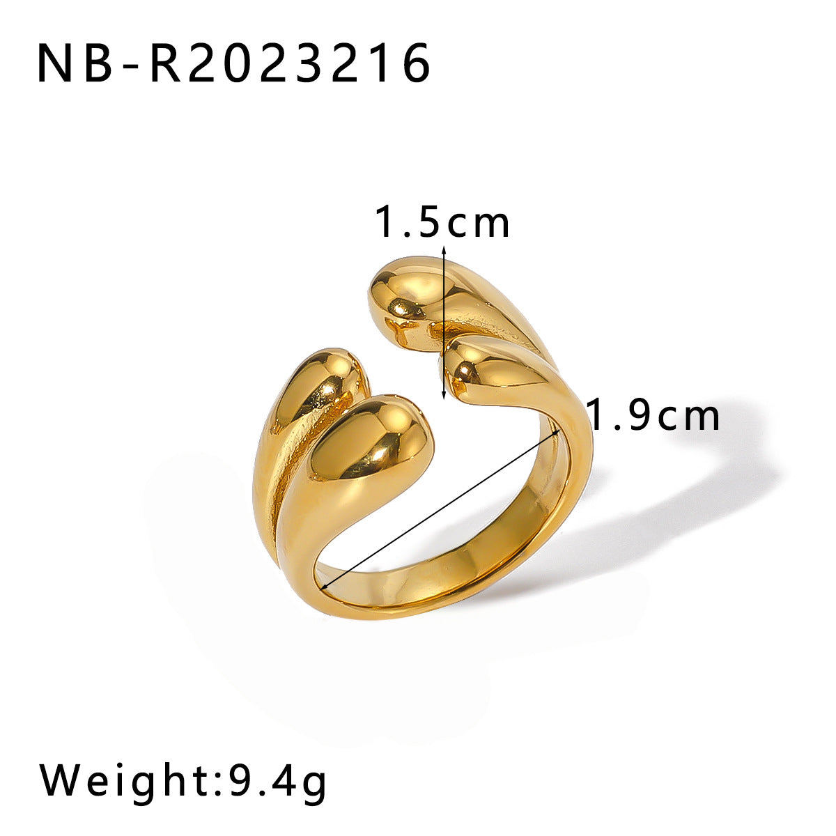 Wholesale Gold Steel Color Matching Cast Stainless Steel Plated 18k Gold Rings ACC-RS-XinY014