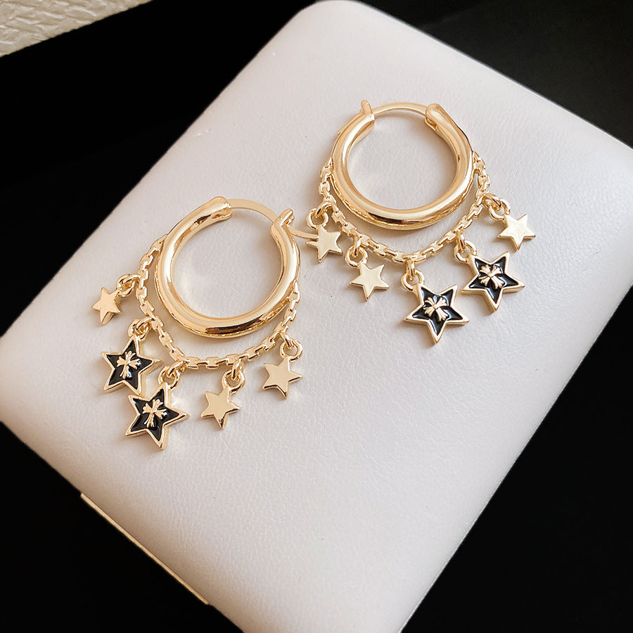 Wholesale Luxury and Sophisticated Star Tassel Chain Earrings