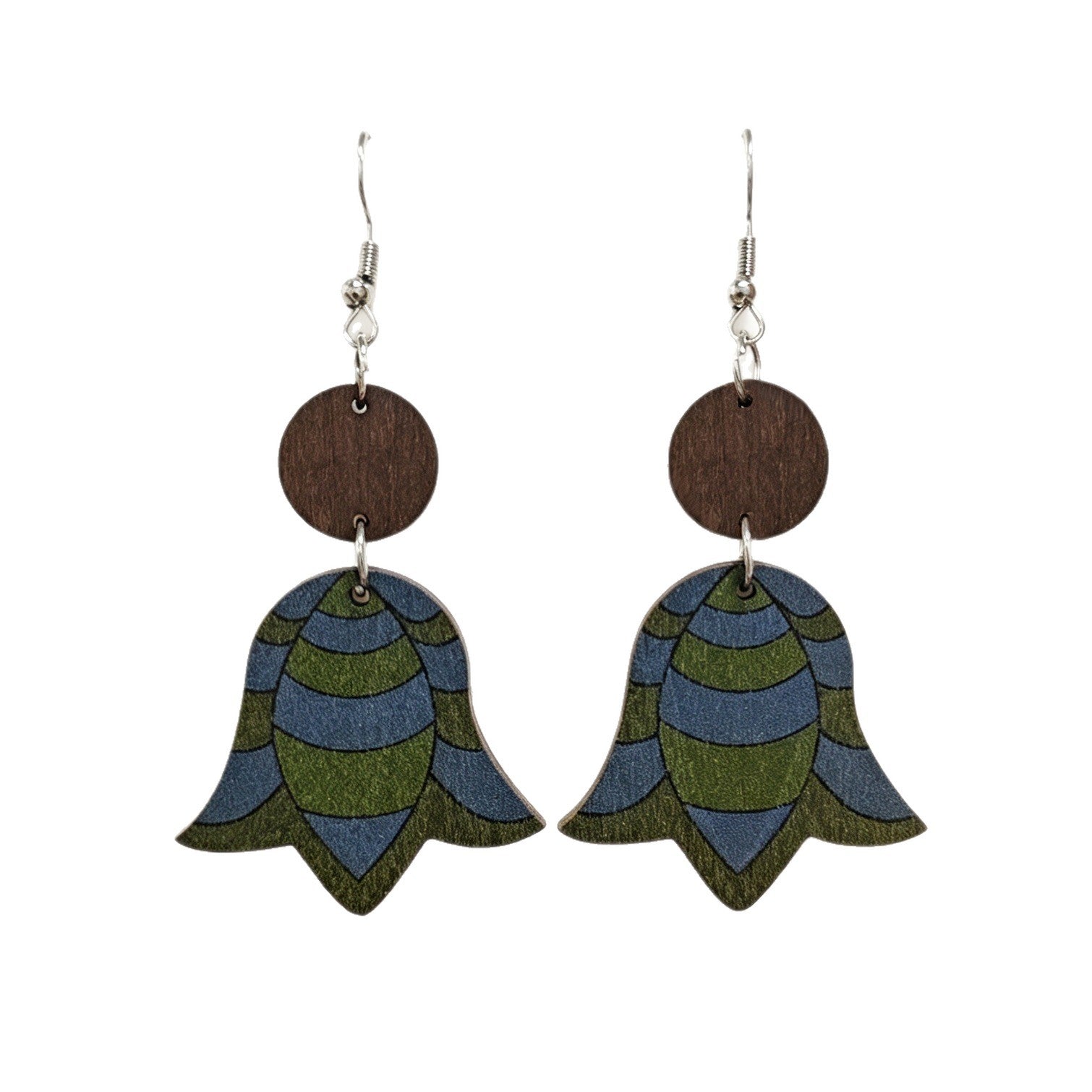 Wholesale Wooden Double Layer Lily Of The Valley Drop Earrings Vacation Style Floral Jewelry Fashion Accessory Gift Boutique Resale