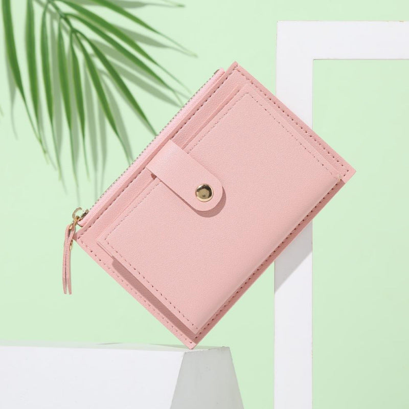 Wholesale Stylish PU Leather Card Wallet With Multi Card Slots And Zipper Compartment Casual Boutique Resale Accessory