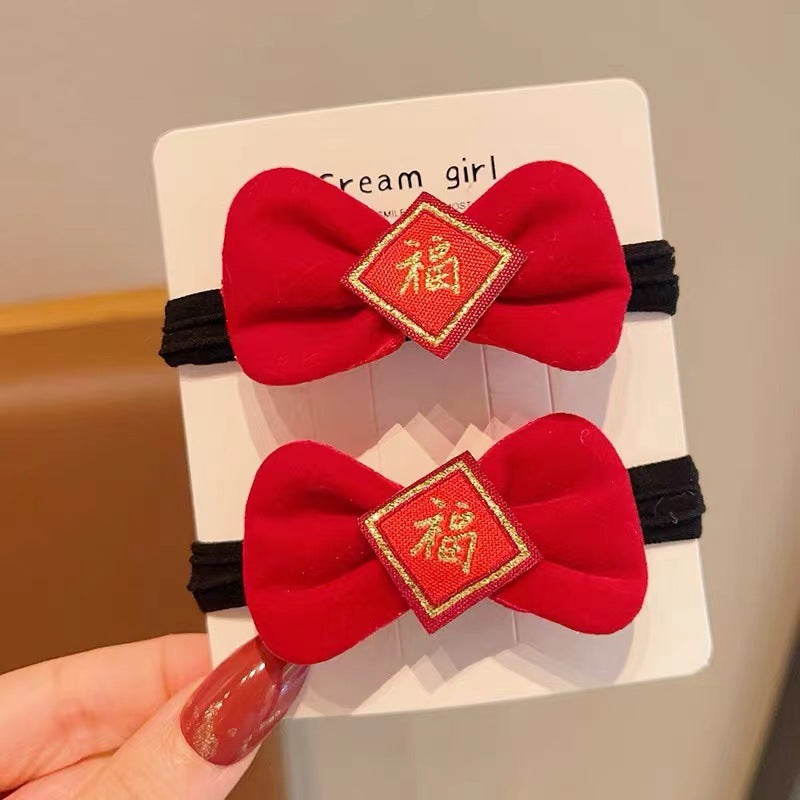 Wholesale Red Bow Headband Hair Tie Hair Scrunchies ACC-HS-Shenb002