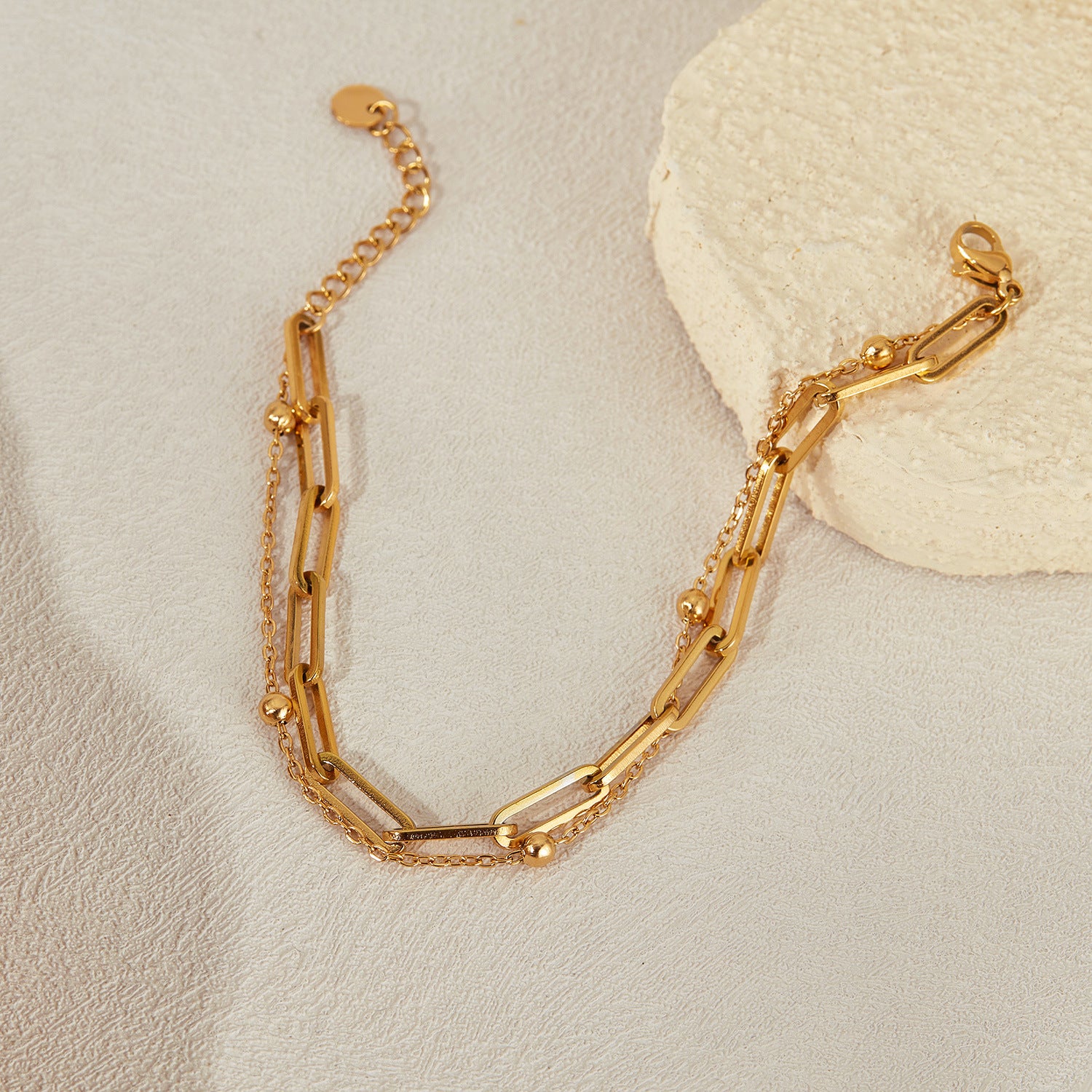 Bijoux en gros titane en acier à double bracelet