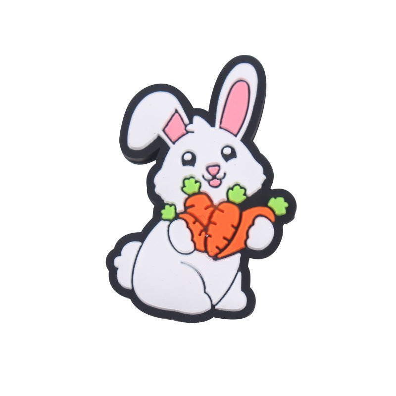 Wholesale 10pcs Cartoon Cute Easter Cartoon Animal Little White Rabbit Series Focal Beads DIY Bead Accessories