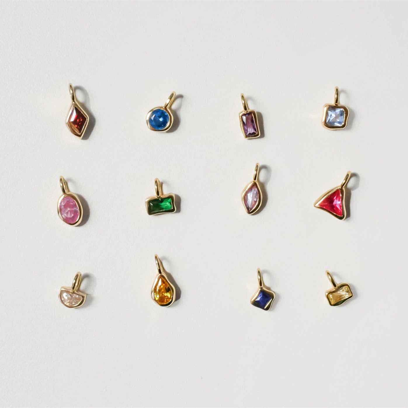 Wholesale DIY Birthstone Pendant Geometric Rectangle Earrings Necklace