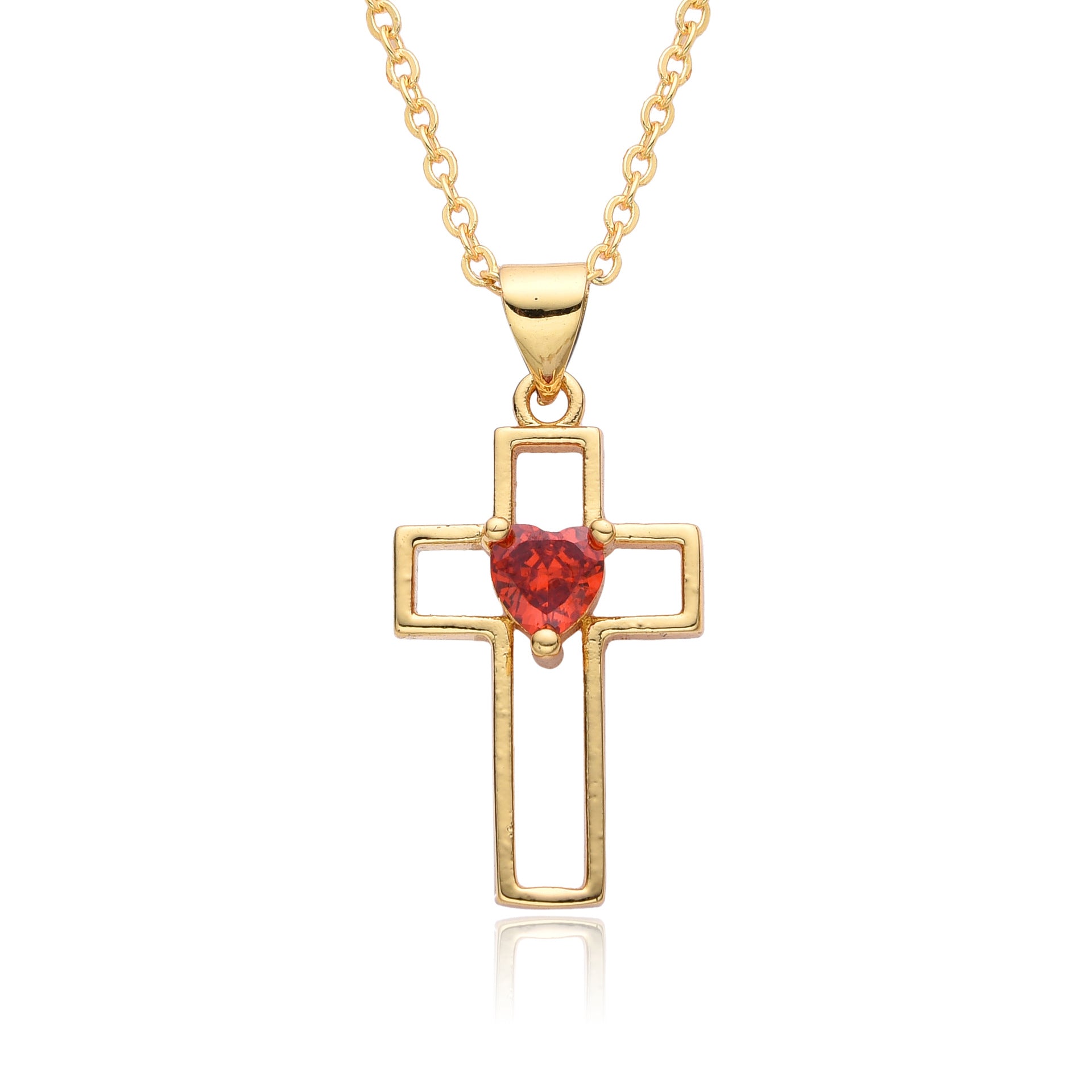 Wholesale retro cross micro inlaid zircon copper gold-plated necklace