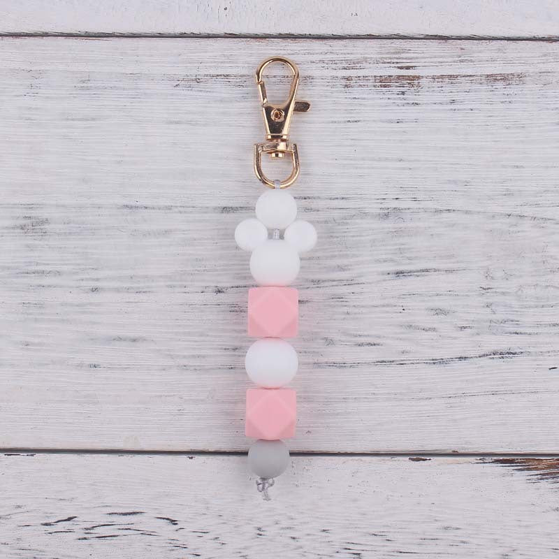 Wholesale Cartoon Animal Teething Bead Bracelet Buckle Keychains