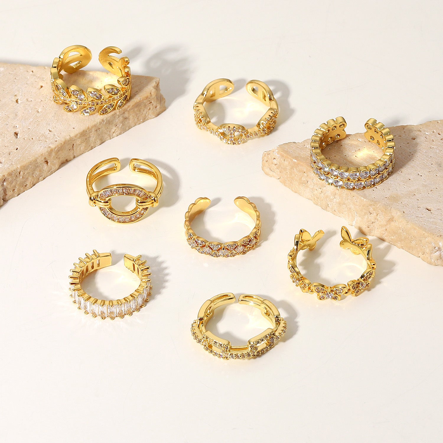Wholesale Copper open ring with cubic zirconia