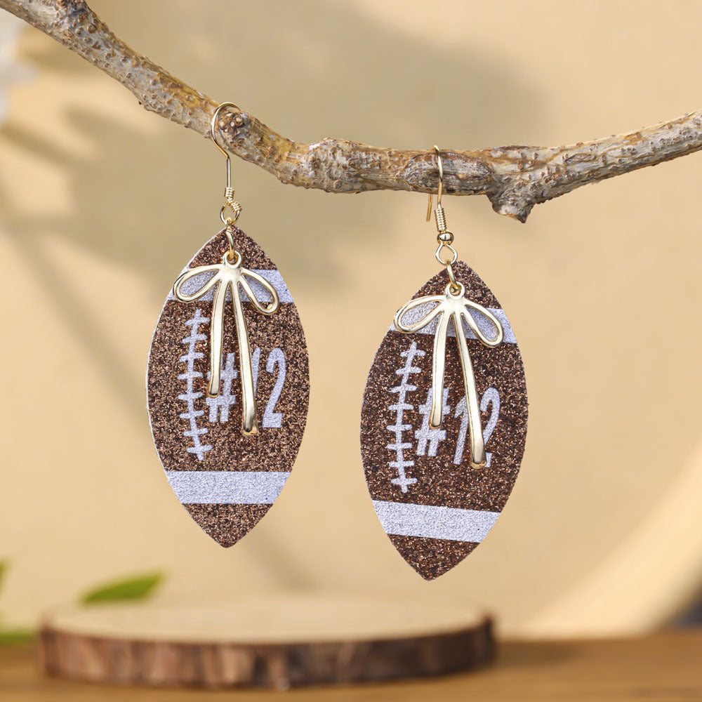 Wholesale Sequined Football Earrings