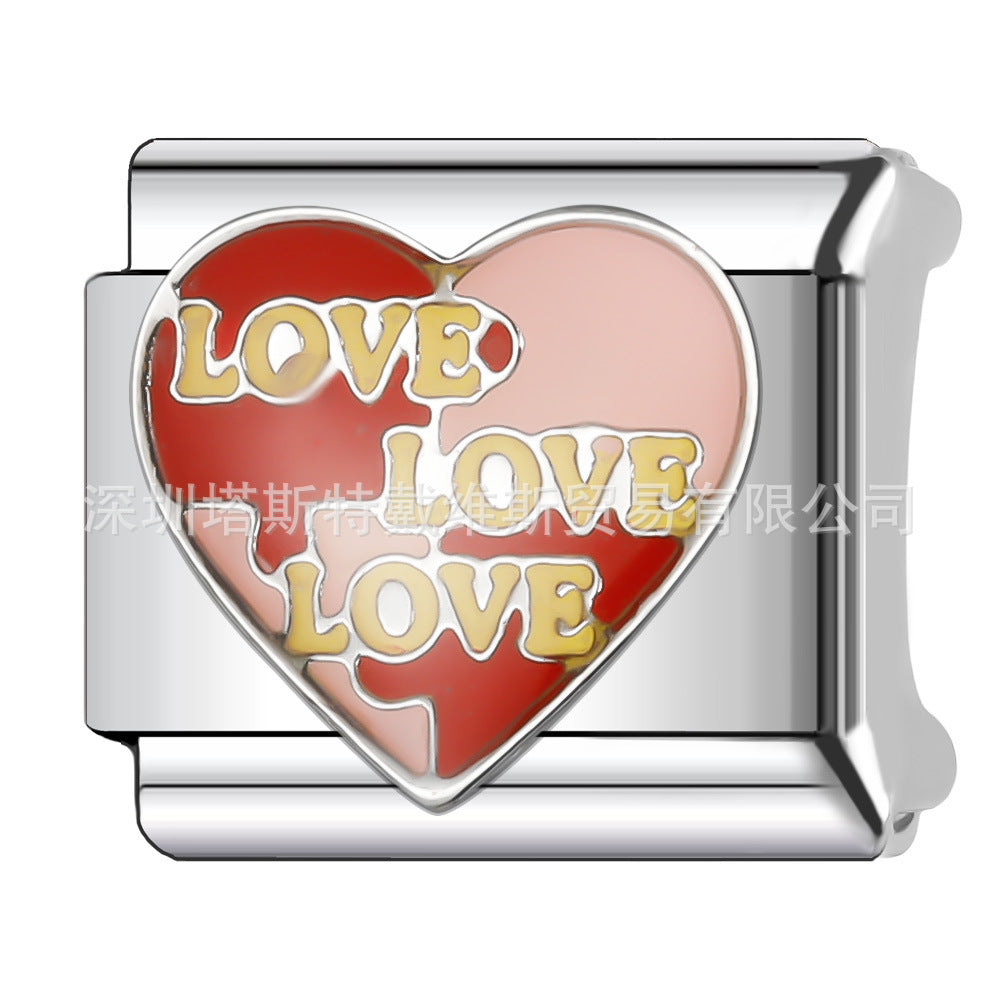 Wholesale Italian Charm Bracelet 9mm DIY Splicing Cute Creative Stainless Steel Composable Bracelet