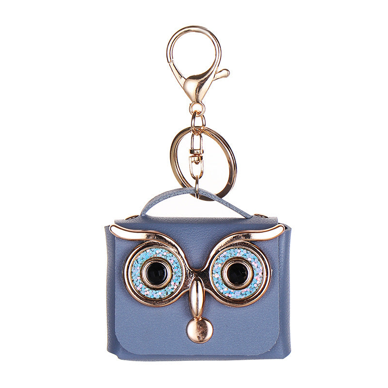 Wholesale Trendy Owl Faux Leather Coin Purse With Keychain Cute Earphone Bag For Women Boutique Resale Accessory